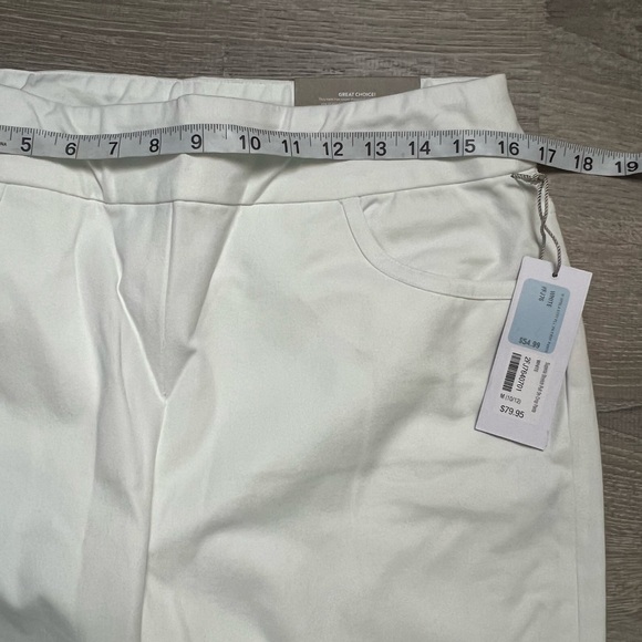 NWT Soft Surroundings Straight Leg Crop Pants- Cute Ankle Button- Medium - Picture 3 of 13